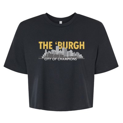 The Burgh City of Champions Retro Pittsburgh Bella+Canvas Jersey Crop Tee