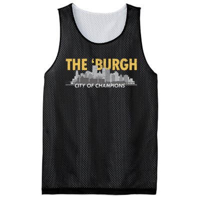 The Burgh City of Champions Retro Pittsburgh Mesh Reversible Basketball Jersey Tank