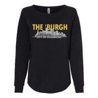 The Burgh City of Champions Retro Pittsburgh Womens California Wash Sweatshirt