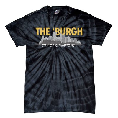 The Burgh City of Champions Retro Pittsburgh Tie-Dye T-Shirt