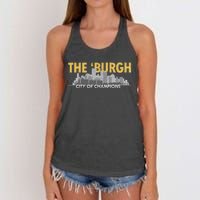 The Burgh City of Champions Retro Pittsburgh Women's Knotted Racerback Tank