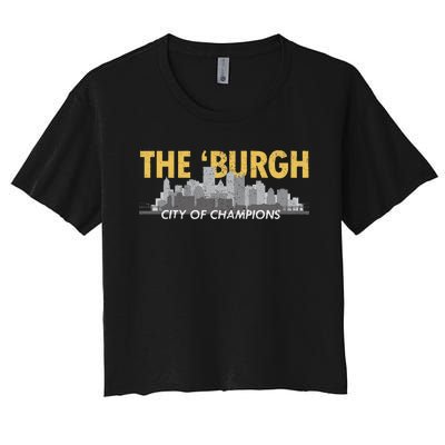 The Burgh City of Champions Retro Pittsburgh Women's Crop Top Tee