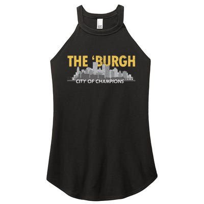 The Burgh City of Champions Retro Pittsburgh Women's Perfect Tri Rocker Tank