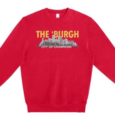 The Burgh City of Champions Retro Pittsburgh Premium Crewneck Sweatshirt