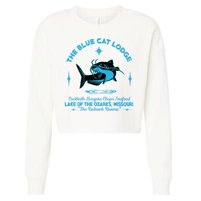 The Blue Cat Lodge Lake Of The Ozarks Missouri Classic Fish Cropped Pullover Crew