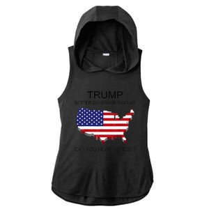 Trump Better Coverage Than 5g Can You Hear Us Now Politics Ladies PosiCharge Tri-Blend Wicking Draft Hoodie Tank