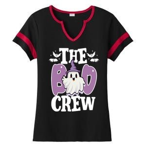 The Boo Crew Cute Halloween Ghost Ladies Halftime Notch Neck Tee