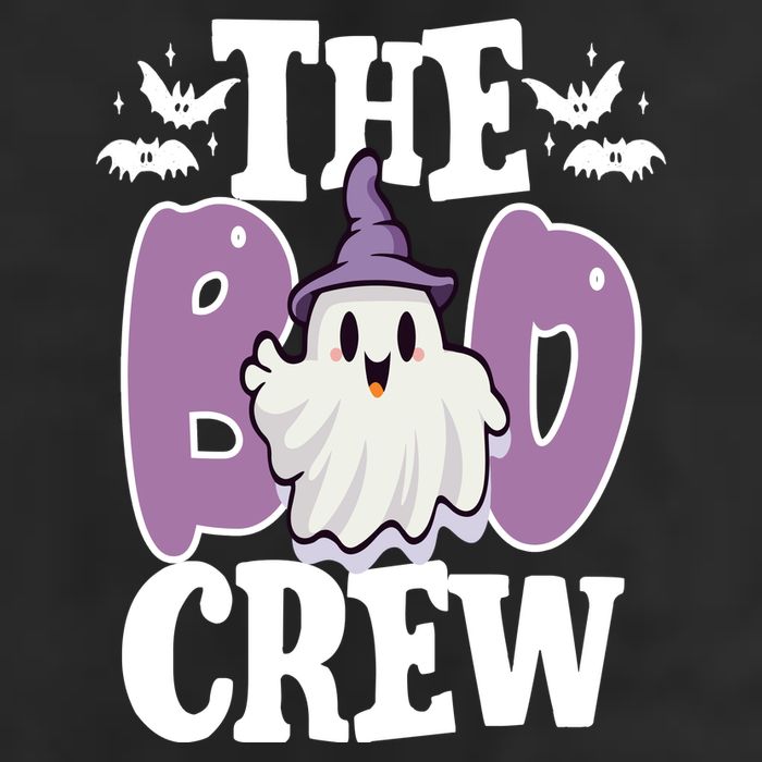 The Boo Crew Cute Halloween Ghost 7 Panel Mesh Trucker Snapback Hat