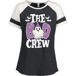 The Boo Crew Cute Halloween Ghost Enza Ladies Jersey Colorblock Tee