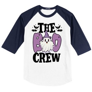 The Boo Crew Cute Halloween Ghost Baseball Sleeve Shirt