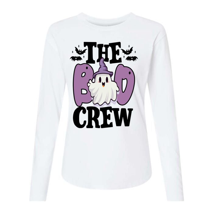 The Boo Crew Cute Halloween Ghost Womens Cotton Relaxed Long Sleeve T-Shirt