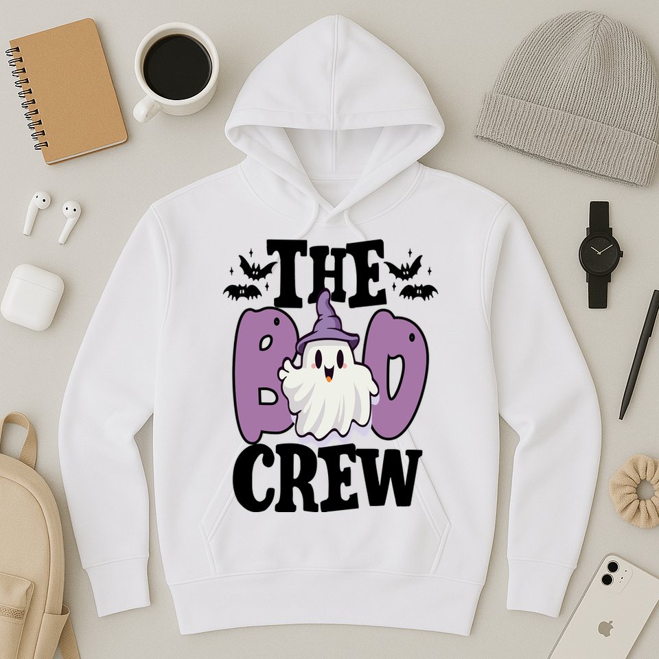 The Boo Crew Cute Halloween Ghost Hoodie