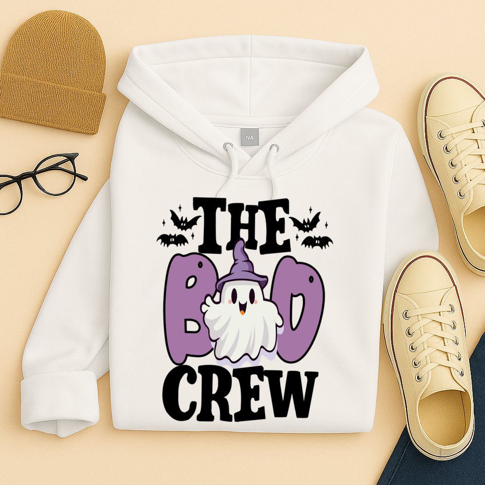 The Boo Crew Cute Halloween Ghost Hoodie