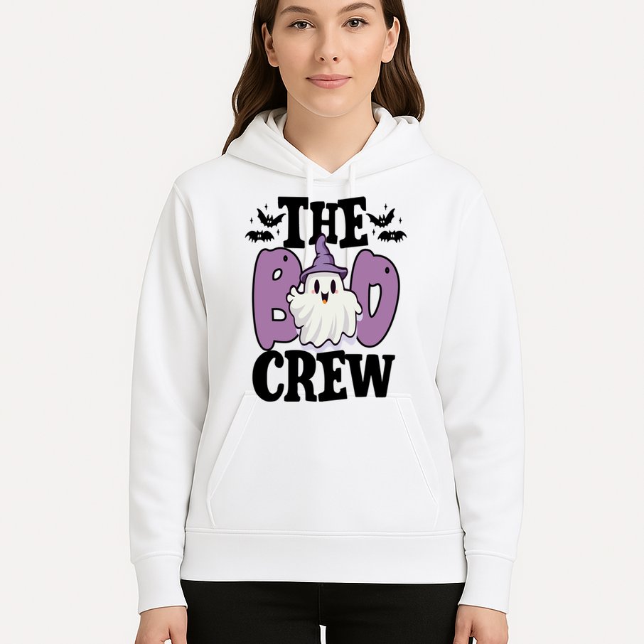 The Boo Crew Cute Halloween Ghost Hoodie