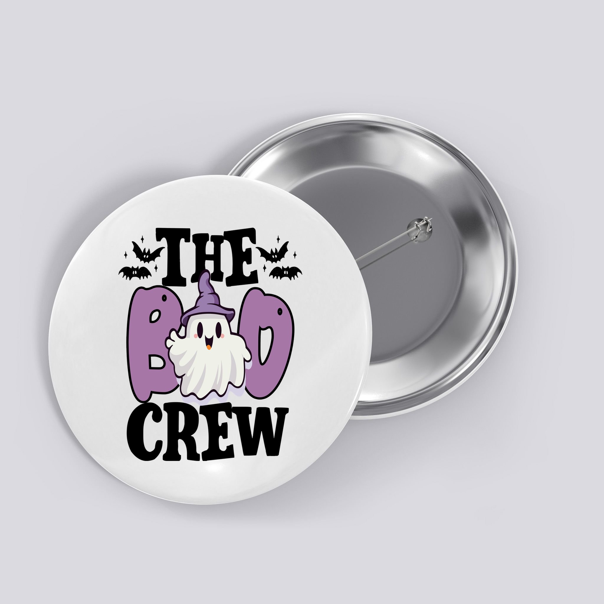 The Boo Crew Cute Halloween Ghost Button