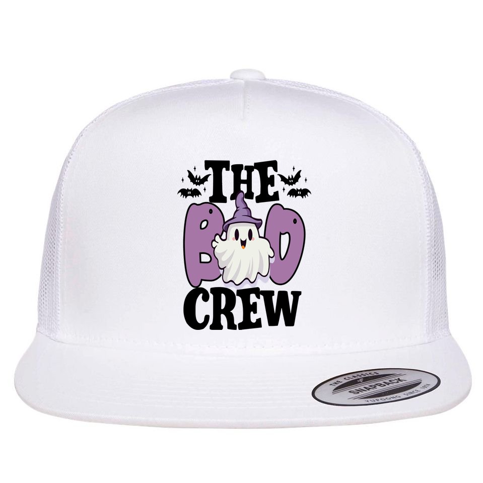 The Boo Crew Cute Halloween Ghost Flat Bill Trucker Hat