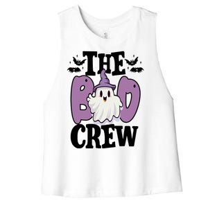 The Boo Crew Cute Halloween Ghost Women's Racerback Cropped Tank