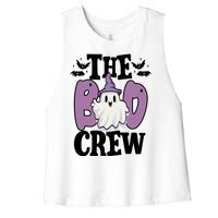 The Boo Crew Cute Halloween Ghost Women's Racerback Cropped Tank