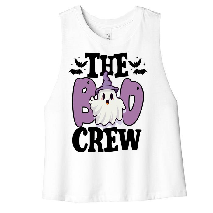 The Boo Crew Cute Halloween Ghost Women's Racerback Cropped Tank