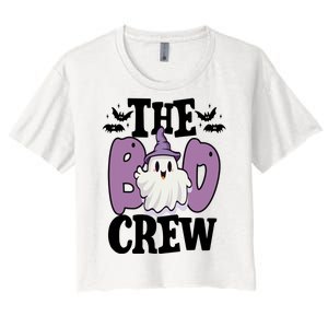 The Boo Crew Cute Halloween Ghost Women's Crop Top Tee