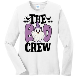 The Boo Crew Cute Halloween Ghost Ladies Long Sleeve Shirt