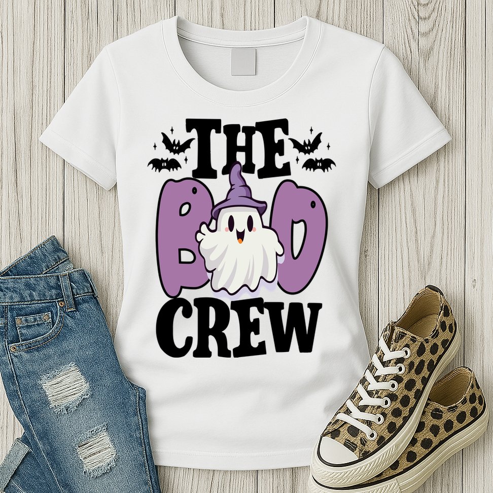 The Boo Crew Cute Halloween Ghost Womens T-Shirt