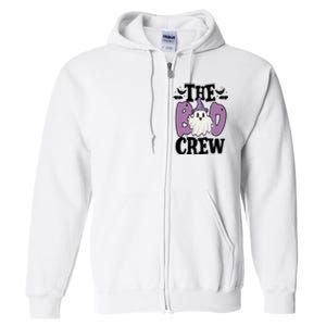 The Boo Crew Cute Halloween Ghost Full Zip Hoodie