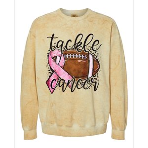 Tackle Breast Cancer Football Pink Ribbon Awareness Colorblast Crewneck Sweatshirt