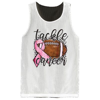 Tackle Breast Cancer Football Pink Ribbon Awareness Mesh Reversible Basketball Jersey Tank