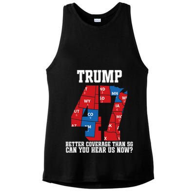 Trump Better Coverage Than 5g Can You Hear Us Now Usa Map Ladies PosiCharge Tri-Blend Wicking Tank