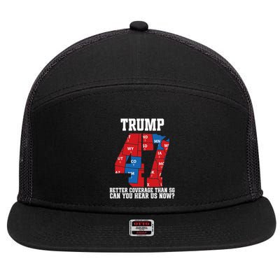 Trump Better Coverage Than 5g Can You Hear Us Now Usa Map 7 Panel Mesh Trucker Snapback Hat