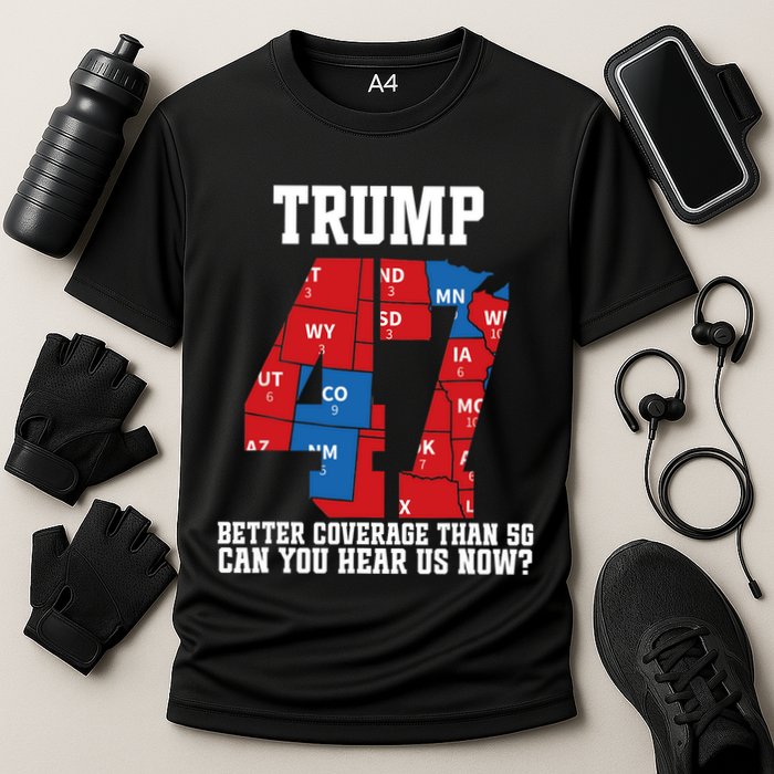 Trump Better Coverage Than 5g Can You Hear Us Now Usa Map Performance Shirt