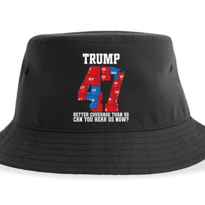Trump Better Coverage Than 5g Can You Hear Us Now Usa Map Sustainable Bucket Hat