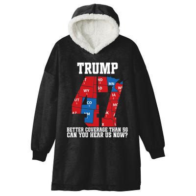 Trump Better Coverage Than 5g Can You Hear Us Now Usa Map Hooded Wearable Blanket