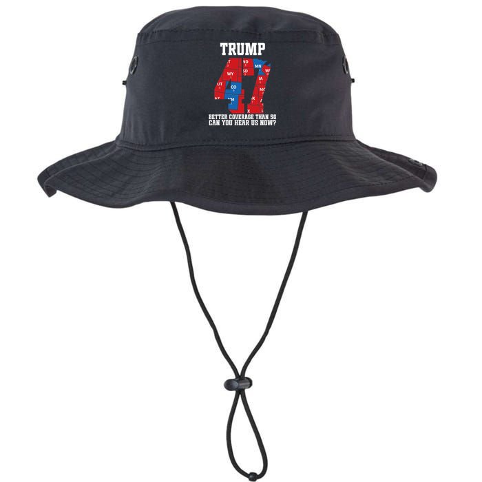 Trump Better Coverage Than 5g Can You Hear Us Now Usa Map Legacy Cool Fit Booney Bucket Hat