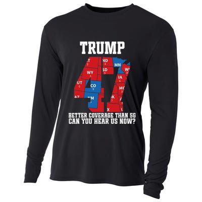 Trump Better Coverage Than 5g Can You Hear Us Now Usa Map Cooling Performance Long Sleeve Crew