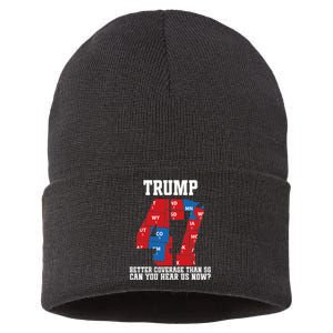 Trump Better Coverage Than 5g Can You Hear Us Now Usa Map Sustainable Knit Beanie