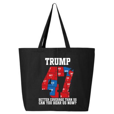Trump Better Coverage Than 5g Can You Hear Us Now Usa Map 25L Jumbo Tote