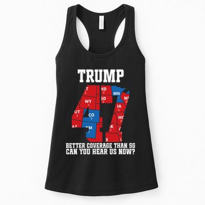 Trump Better Coverage Than 5g Can You Hear Us Now Usa Map Womens Tank Top