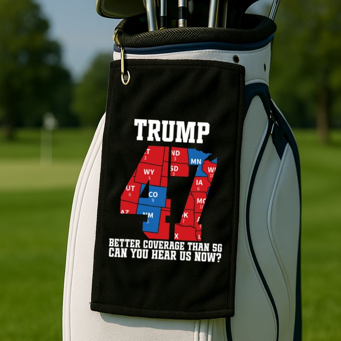 Trump Better Coverage Than 5g Can You Hear Us Now Usa Map Golf Towel
