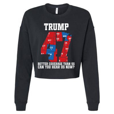 Trump Better Coverage Than 5g Can You Hear Us Now Usa Map Cropped Pullover Crew