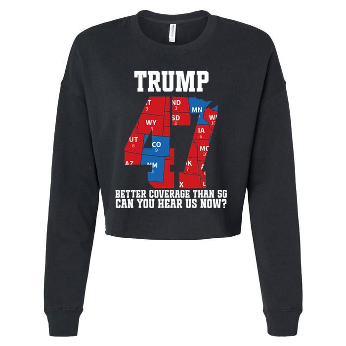 Trump Better Coverage Than 5g Can You Hear Us Now Usa Map Cropped Pullover Crew
