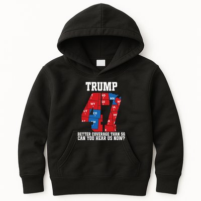 Trump Better Coverage Than 5g Can You Hear Us Now Usa Map Kids Hoodie