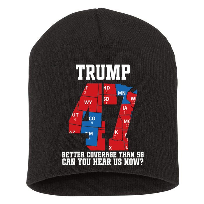 Trump Better Coverage Than 5g Can You Hear Us Now Usa Map Short Acrylic Beanie