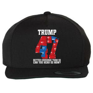 Trump Better Coverage Than 5g Can You Hear Us Now Usa Map Wool Snapback Cap