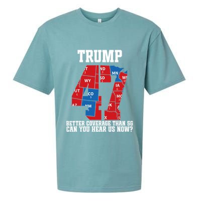 Trump Better Coverage Than 5g Can You Hear Us Now Usa Map Sueded Cloud Jersey T-Shirt