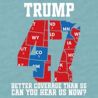 Trump Better Coverage Than 5g Can You Hear Us Now Usa Map Sueded Cloud Jersey T-Shirt