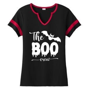 The Boo Crew Haloween Matching Ladies Halftime Notch Neck Tee