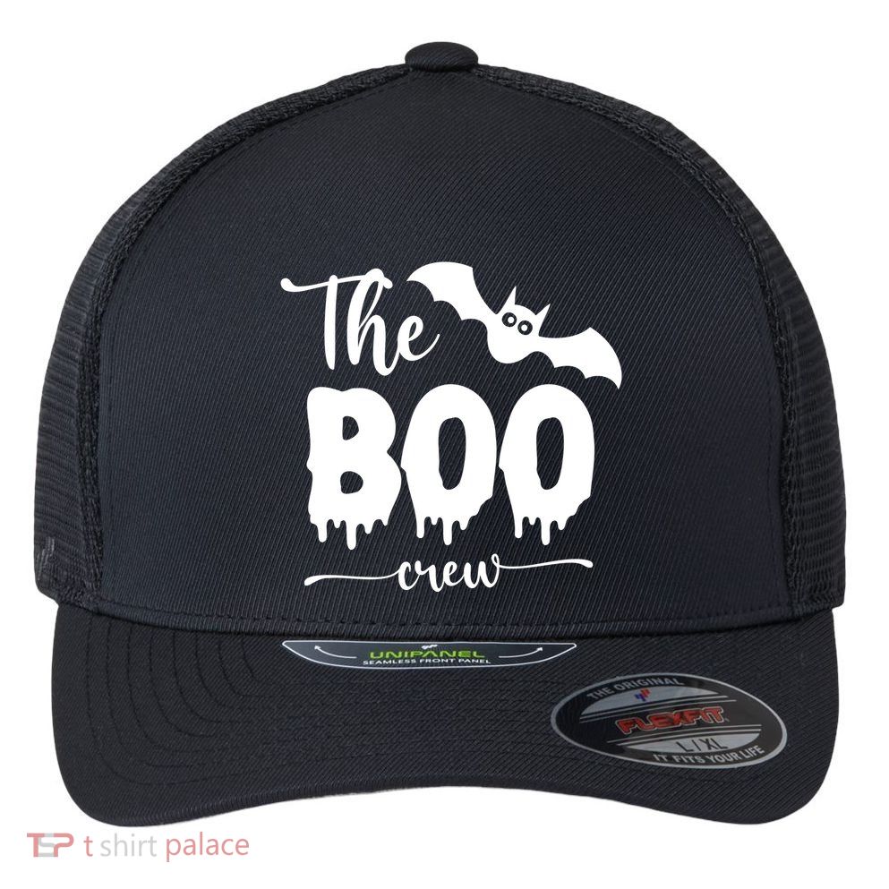 The Boo Crew Haloween Matching Flexfit Unipanel Trucker Cap