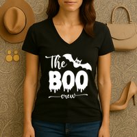 The Boo Crew Haloween Matching Women's V-Neck T-Shirt